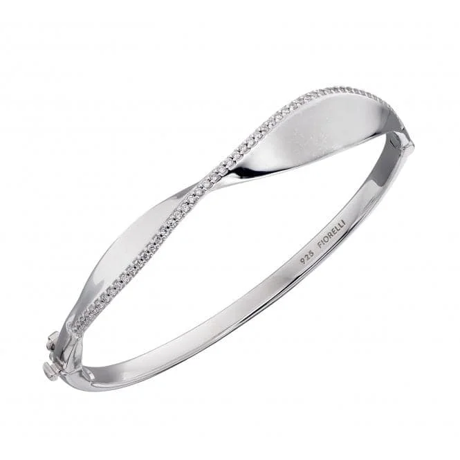 Cotton thread bangles-Fiorelli Silver Twist Hinged Bangle B5206C