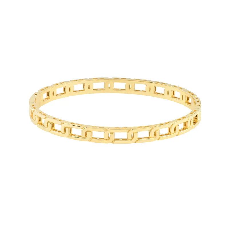 Round gem bracelets-Sabel Collection Yellow Gold Open Link Bangle