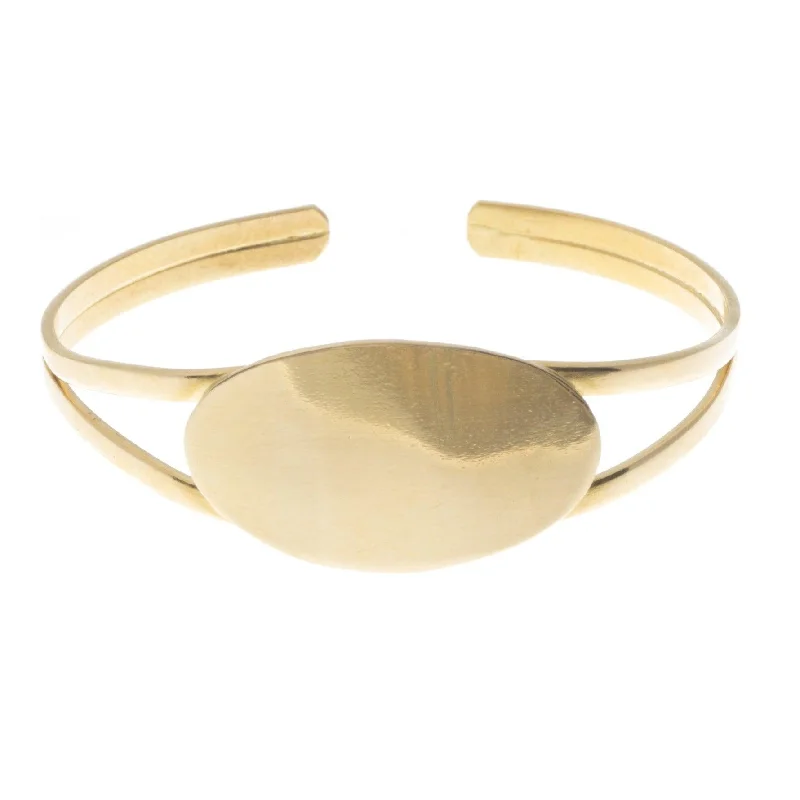 Warm wood bracelets-22ct Gold Openable Children's ID Style Bangle (10.4g) CB-7329