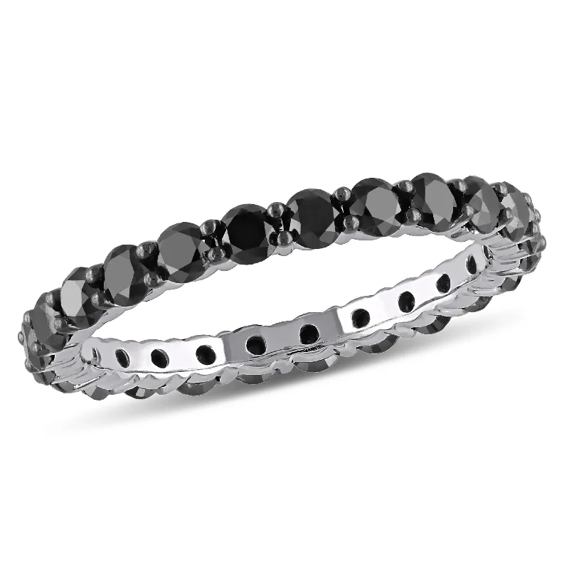 Bright eternity rings-Mimi & Max 2ct TW Black Diamond Eternity Band 14k White Gold