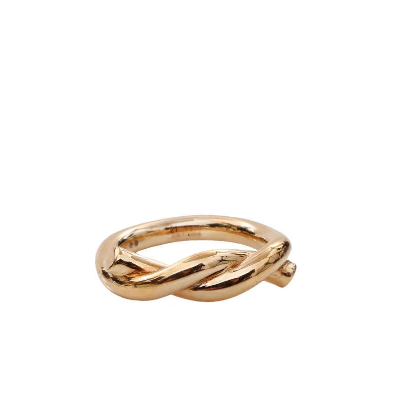 Ripple theme rings-Bottega Veneta Men's Gold-Plated Knot Ring