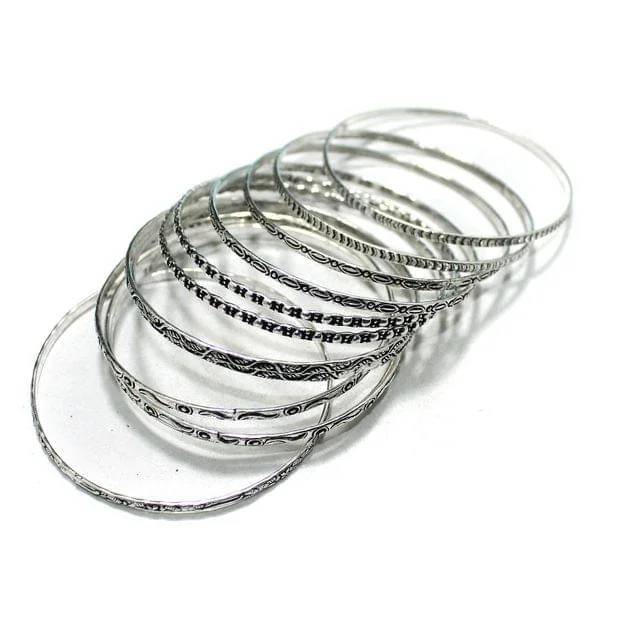 Tri-blend bracelets-12 Pcs Bangle Base Silver 2x6