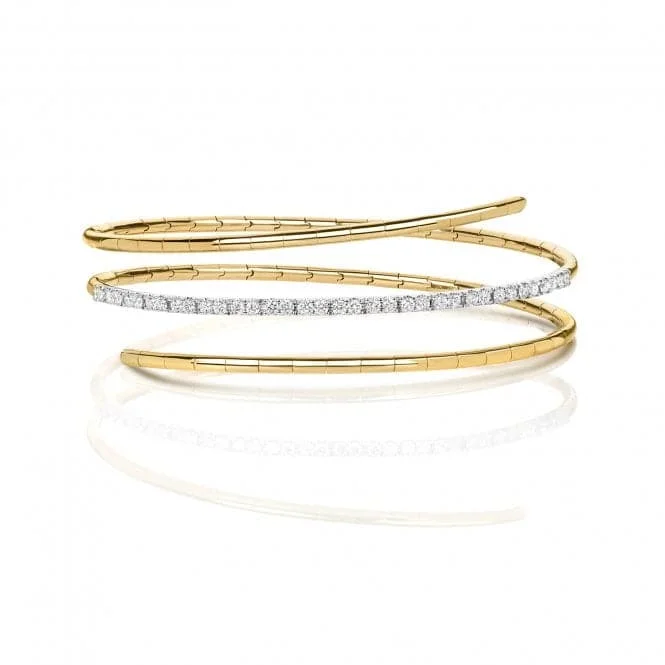 Slim rose bangles-Diamond Jewellery 18ct Gold Diamond Twist Bangle BDQ106