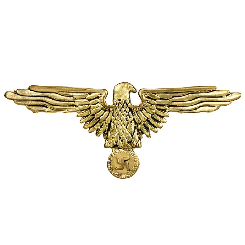 Starburst brooches-Mahi Gold Plated Swastik and Flying Eagle Shaped Brooch for Men (BP1101110G)