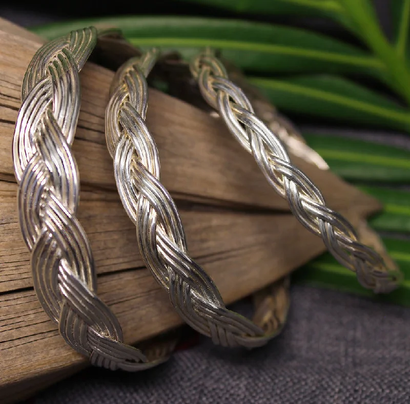 Flow shape bracelets-Turkshead Bangle Sterling SIlver