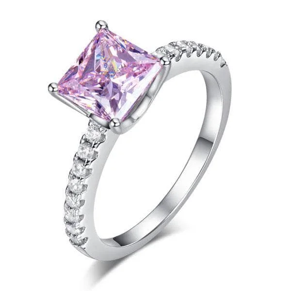 Tri-blend rings-1.5 Ct Fancy Pink Diamond Engagement Ring