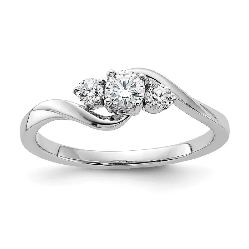 Warm wood rings-14k White Gold Lab Grown Diamond Engagement Ring 0.33Ct Clarity- VS Color- G-H