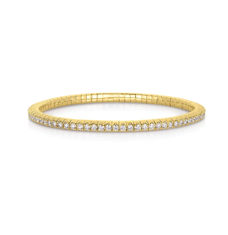 Ruby stone bangles-Sabel Collection Yellow Gold Diamond Bangle