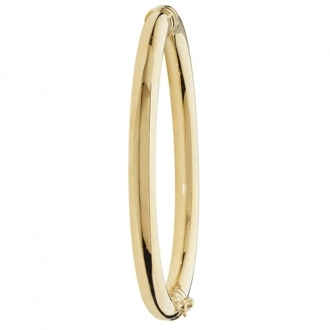 Fine link bracelets-9ct Yellow Gold Ladies Hinged Bangle BN378