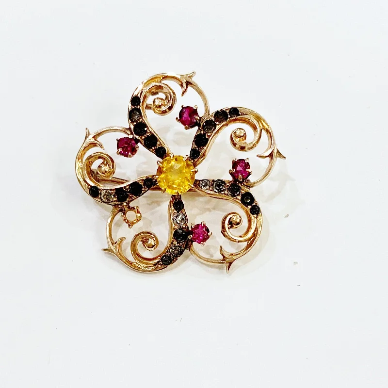 Knot design brooches-Estate Collection Brooch - Vintage 10K Yellow Gold Pinwheel