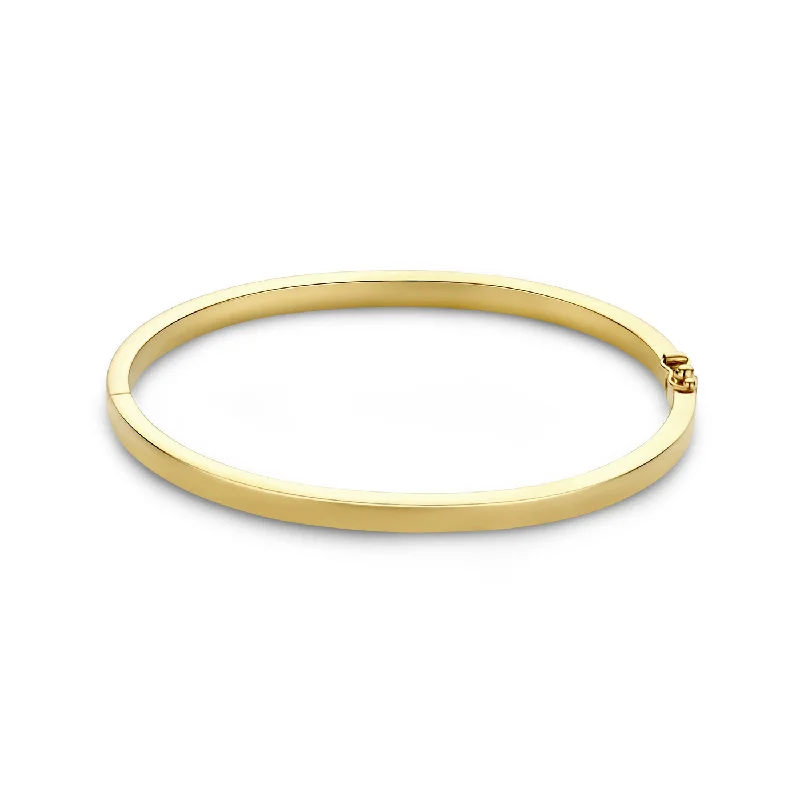 Tri-blend bracelets-Cour d'Honneur Clara 14 karat gold bangle with rectangular edge